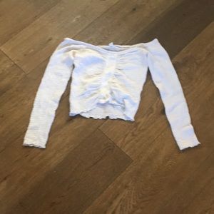A white BP XS crop top